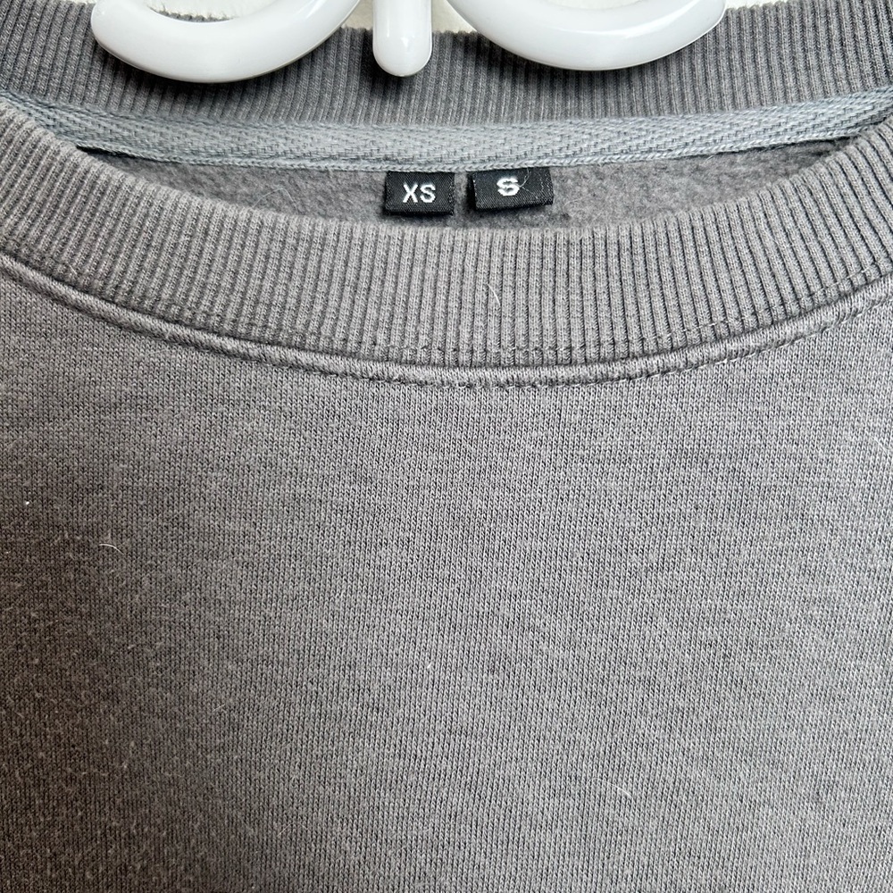Gray Sweatshirt with Pink 'Après Ski' Print, S, oversized Comfy - Picture 3 of 5